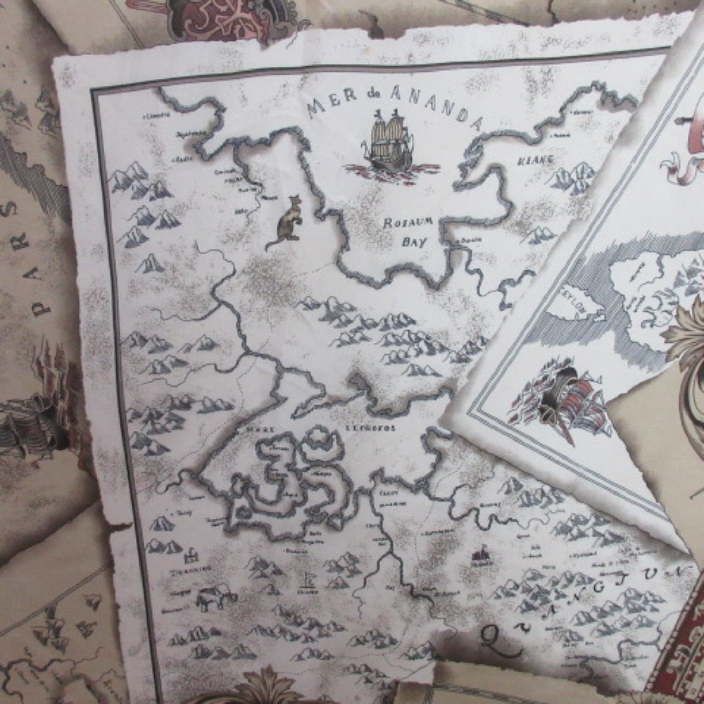 Ellen Tracy Designer Discover Map Silk Scarf - Square 2876