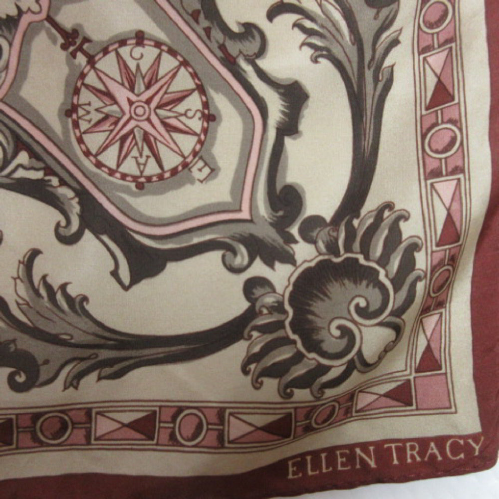 Ellen Tracy Designer Discover Map Silk Scarf - Square 2876