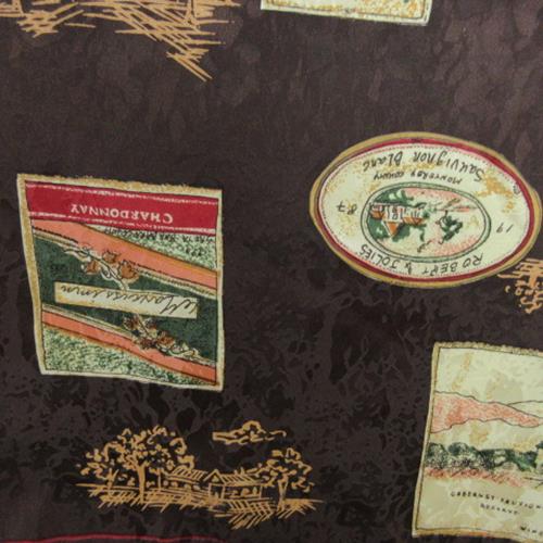 ADOLFO Silk Scarf - Designer Wine Labels Square - 2923