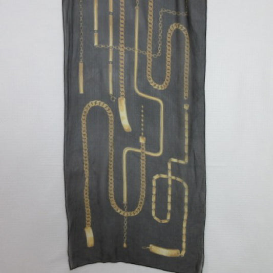 Ellen Tracy Chains Chiffon Silk Scarf - Long 2942