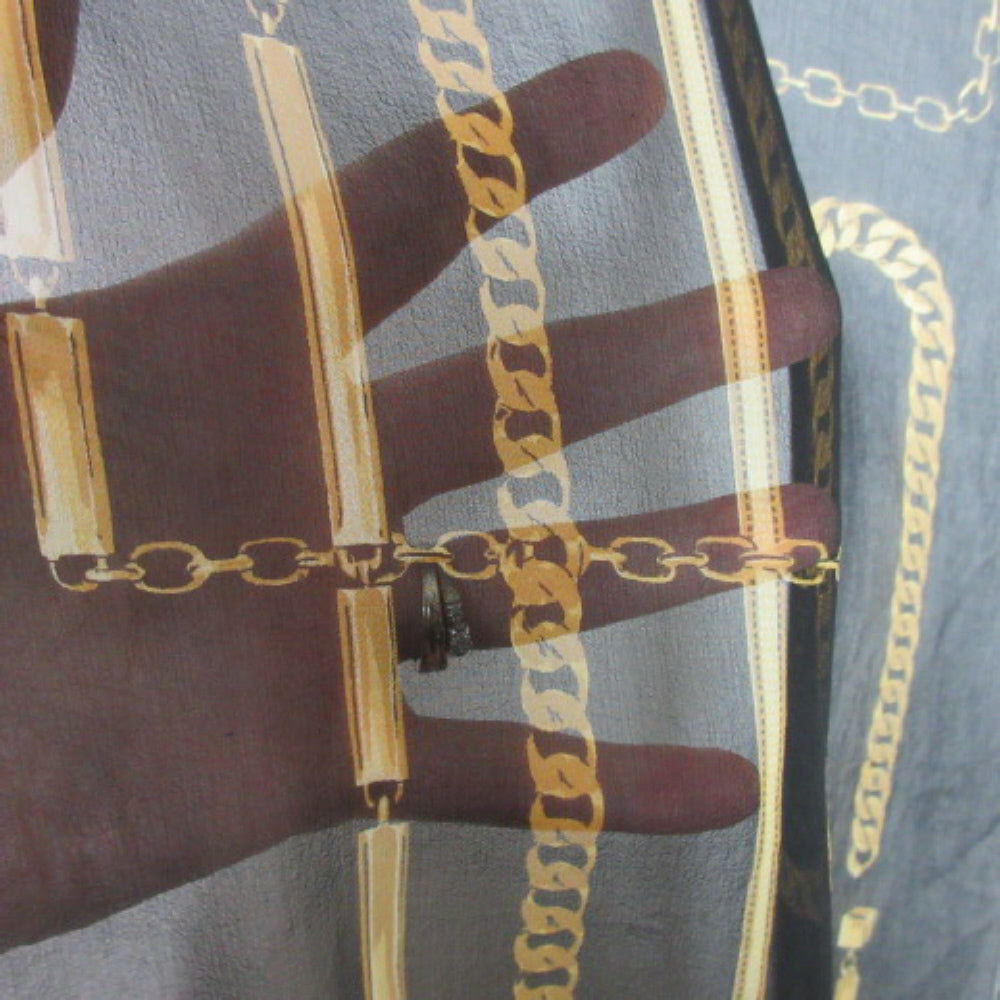 Ellen Tracy Chains Chiffon Silk Scarf - Long 2942