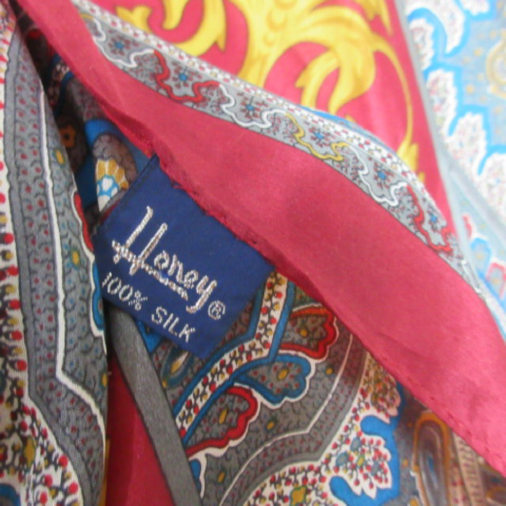Honey Art Intricate Silk Scarf - Square 2977
