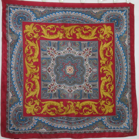 Honey Art Intricate Silk Scarf - Square 2977