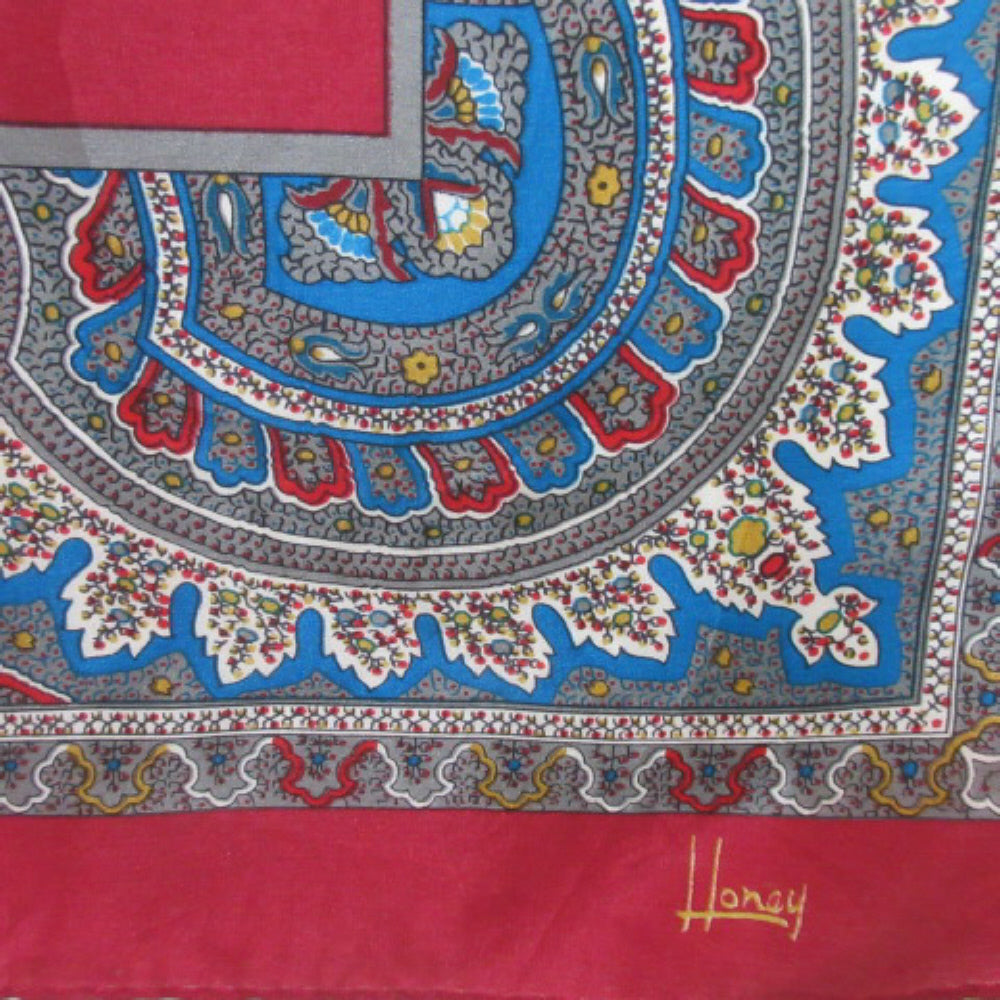 Honey Art Intricate Silk Scarf - Square 2977