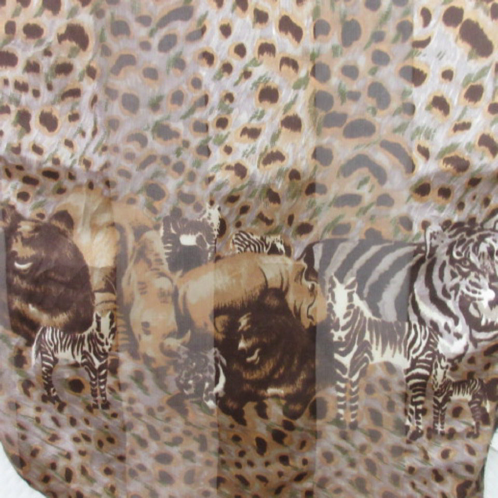 Accessory Street Animal Print Silk Scarf - Long - 3031