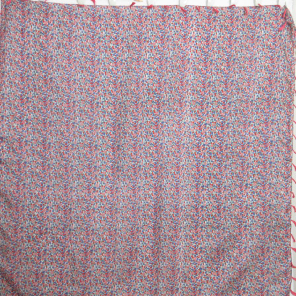 Wills Classic Floral Tassels Silk Scarf - Square 3062