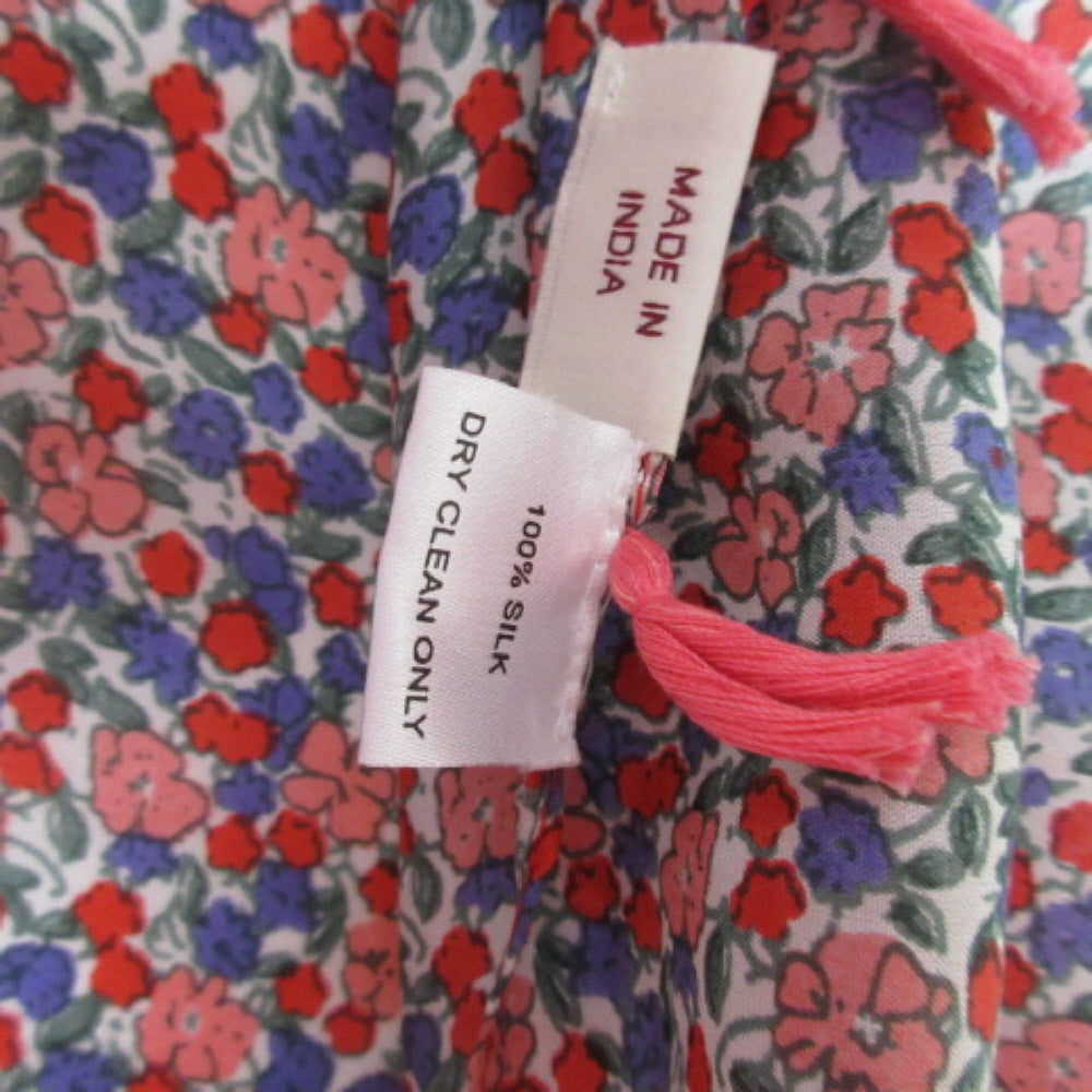 Wills Classic Floral Tassels Silk Scarf - Square 3062