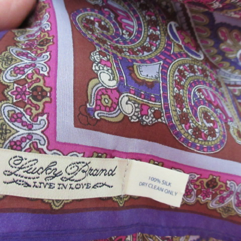 Lucky Brand Paisley Silk Scarf - Square - 3066