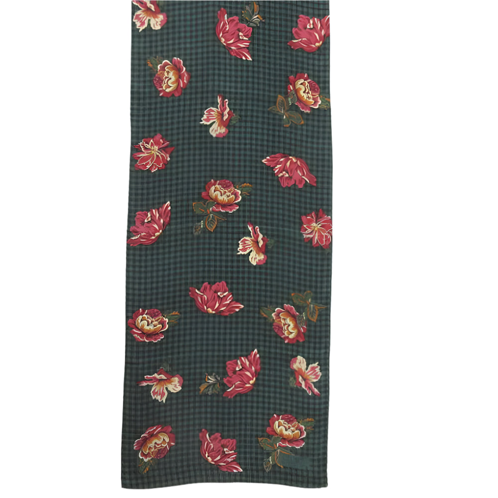 Echo Houndstooth Floral Silk Scarf - Long