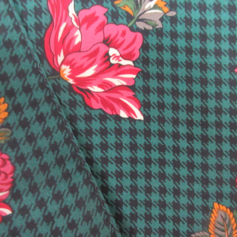 Echo Houndstooth Floral Silk Scarf - Long