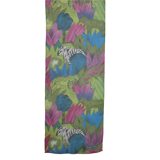 Carole Little Jungle Art Chiffon Silk Scarf - Long 3090