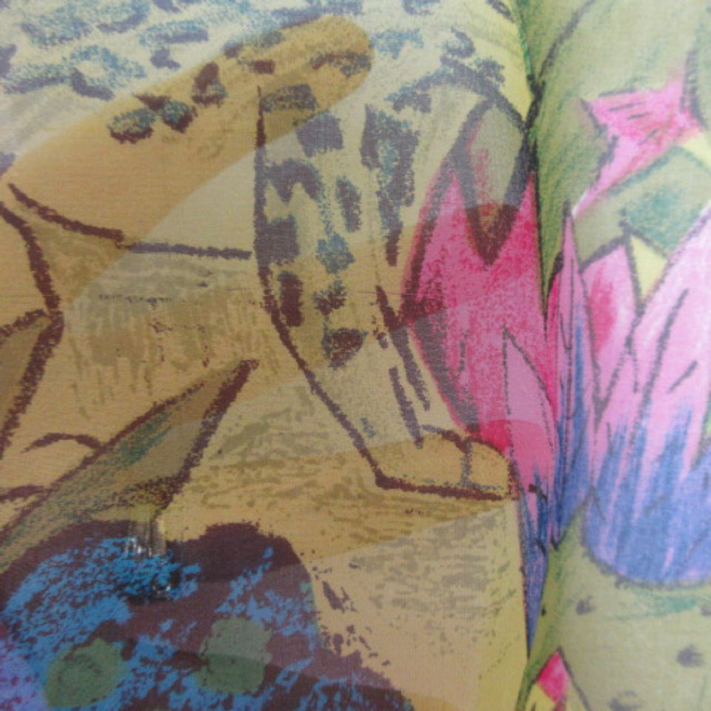 Carole Little Jungle Art Chiffon Silk Scarf - Long 3090