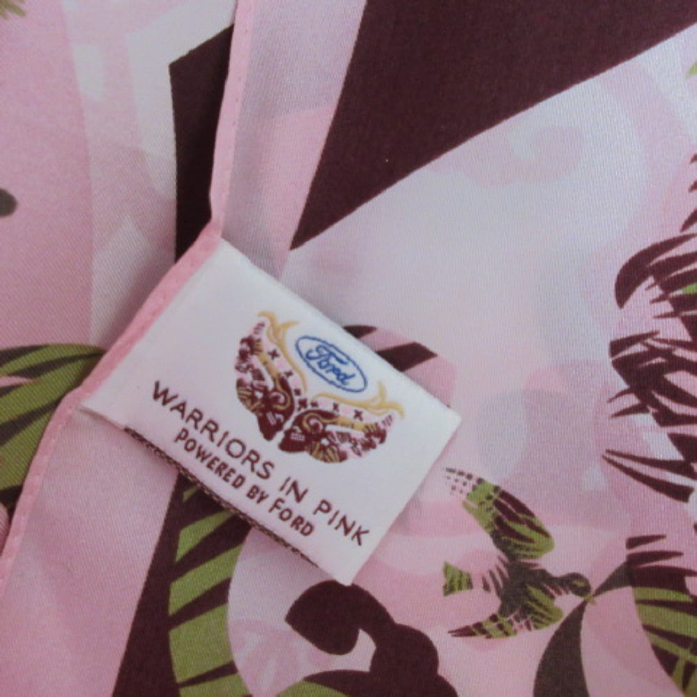 Ford Warrior Pink Floral Birds Silk Scarf - Long - 3112