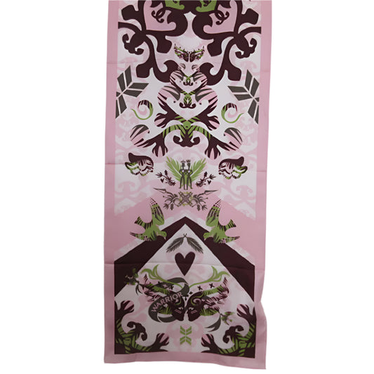 Ford Warrior Pink Floral Birds Silk Scarf - Long - 3112