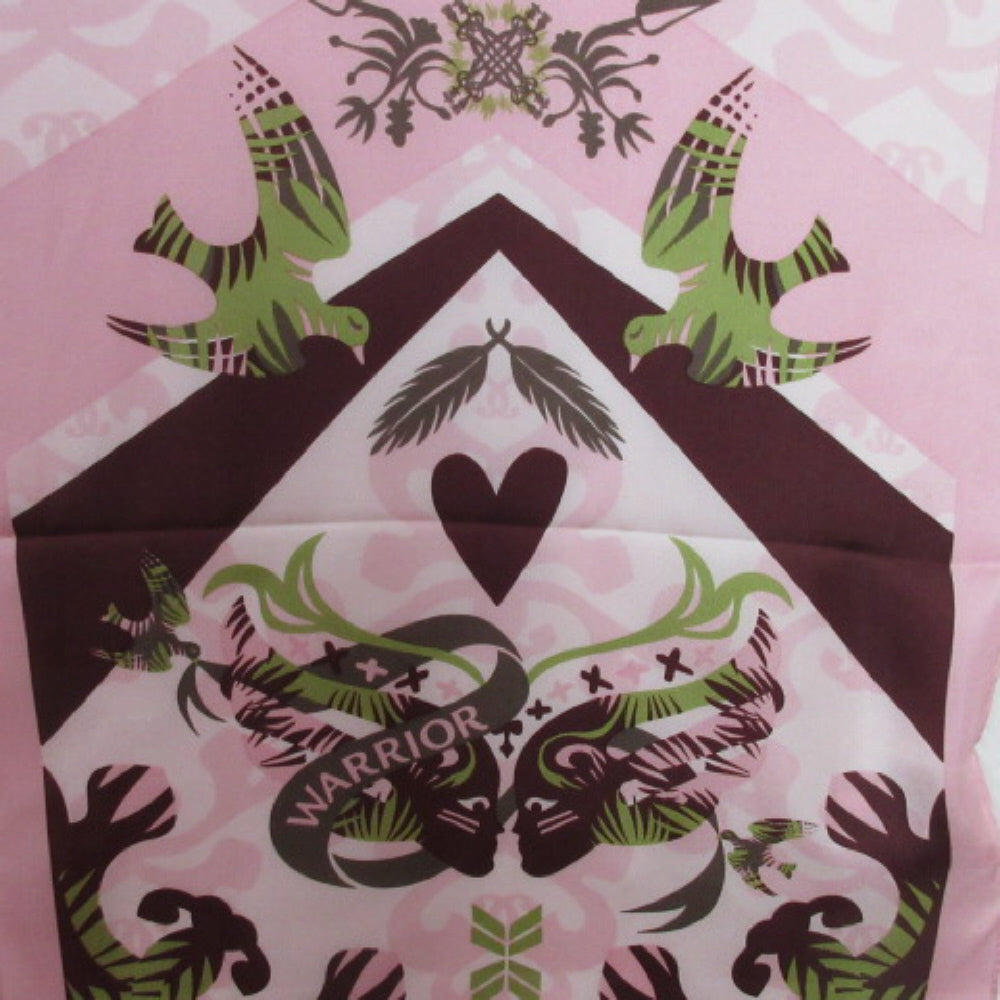 Ford Warrior Pink Floral Birds Silk Scarf - Long - 3112