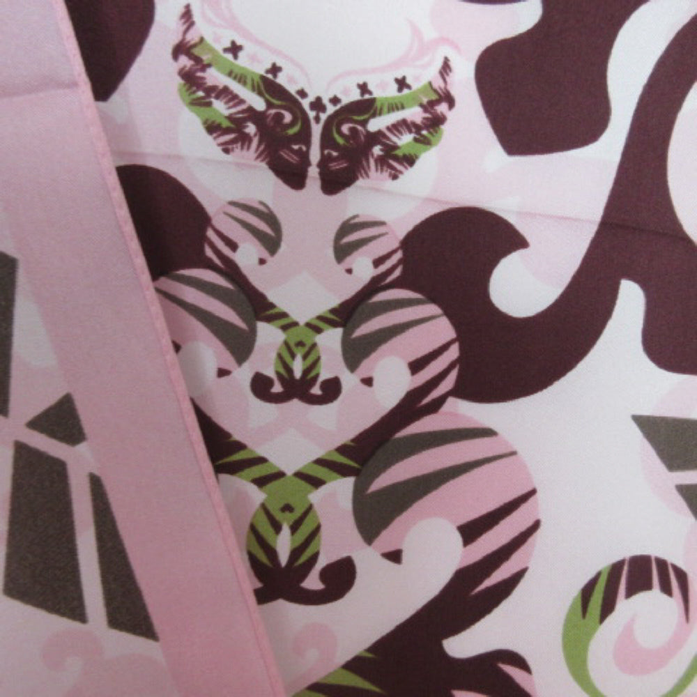 Ford Warrior Pink Floral Birds Silk Scarf - Long - 3112