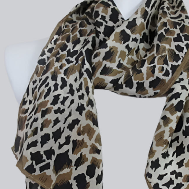 Stunning Animal Print Silk Scarf - Long – 3115