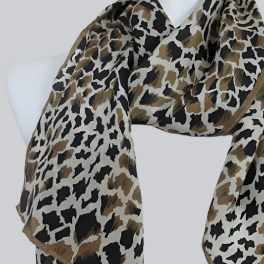 Stunning Animal Print Silk Scarf - Long – 3115