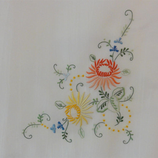 Happiness Embroidered Floral Silk Scarf - Square - 5346