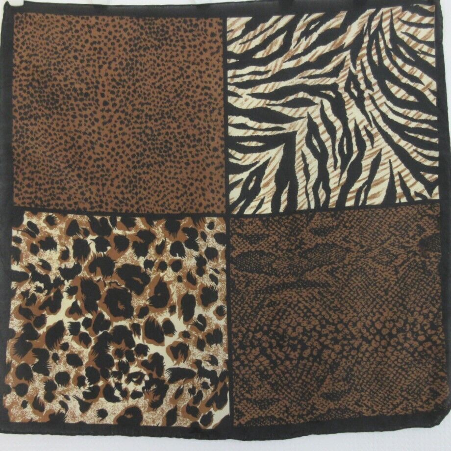 Animal Print Silk Scarf - 20" Square - 5414