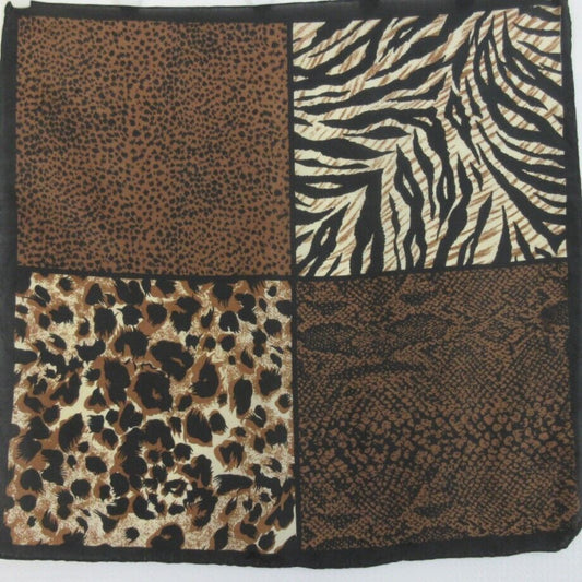 Animal Print Silk Scarf - 20" Square - 5414