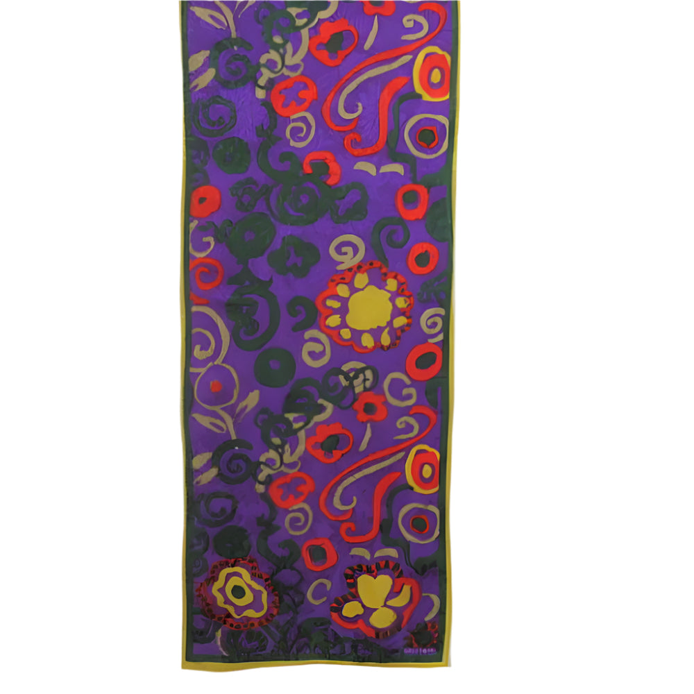 Albert Nipon Art Abstract Silk Scarf - Long - 3166
