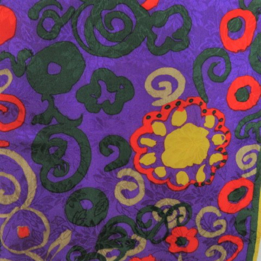 Albert Nipon Art Abstract Silk Scarf - Long - 3166