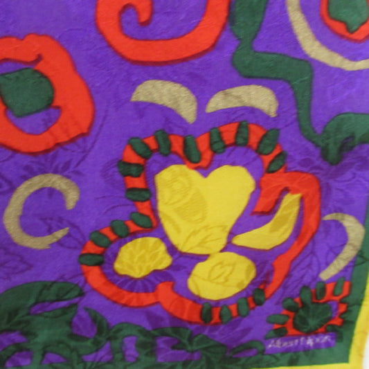 Albert Nipon Art Abstract Silk Scarf - Long - 3166