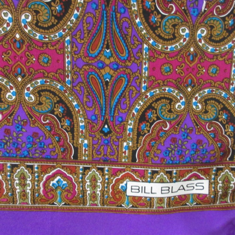 Bill Blass Paisley Floral Silk Scarf - Long - SKU 3176