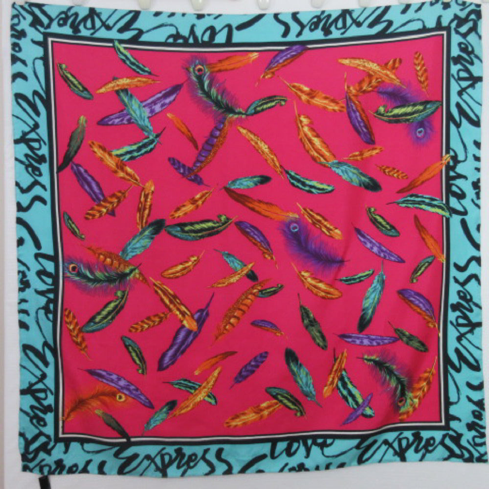 Express Feathers Silk Scarf - Square - 3199