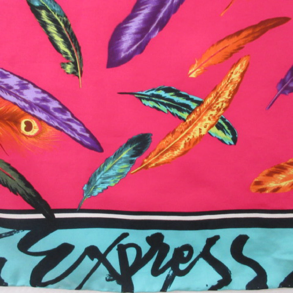 Express Feathers Silk Scarf - Square - 3199