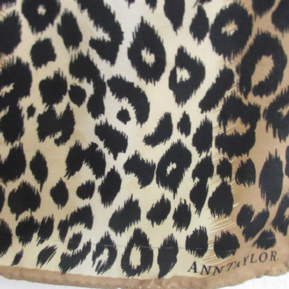 Ann Taylor Leopard Animal Print Silk Scarf - Long - 3222