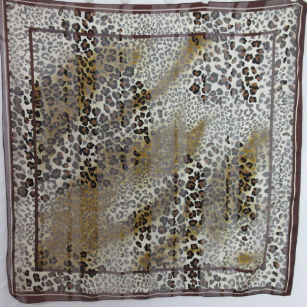 Stunning Animal Print Design Silk Scarf - Square - 3301