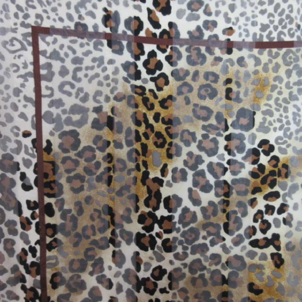Stunning Animal Print Design Silk Scarf - Square - 3301