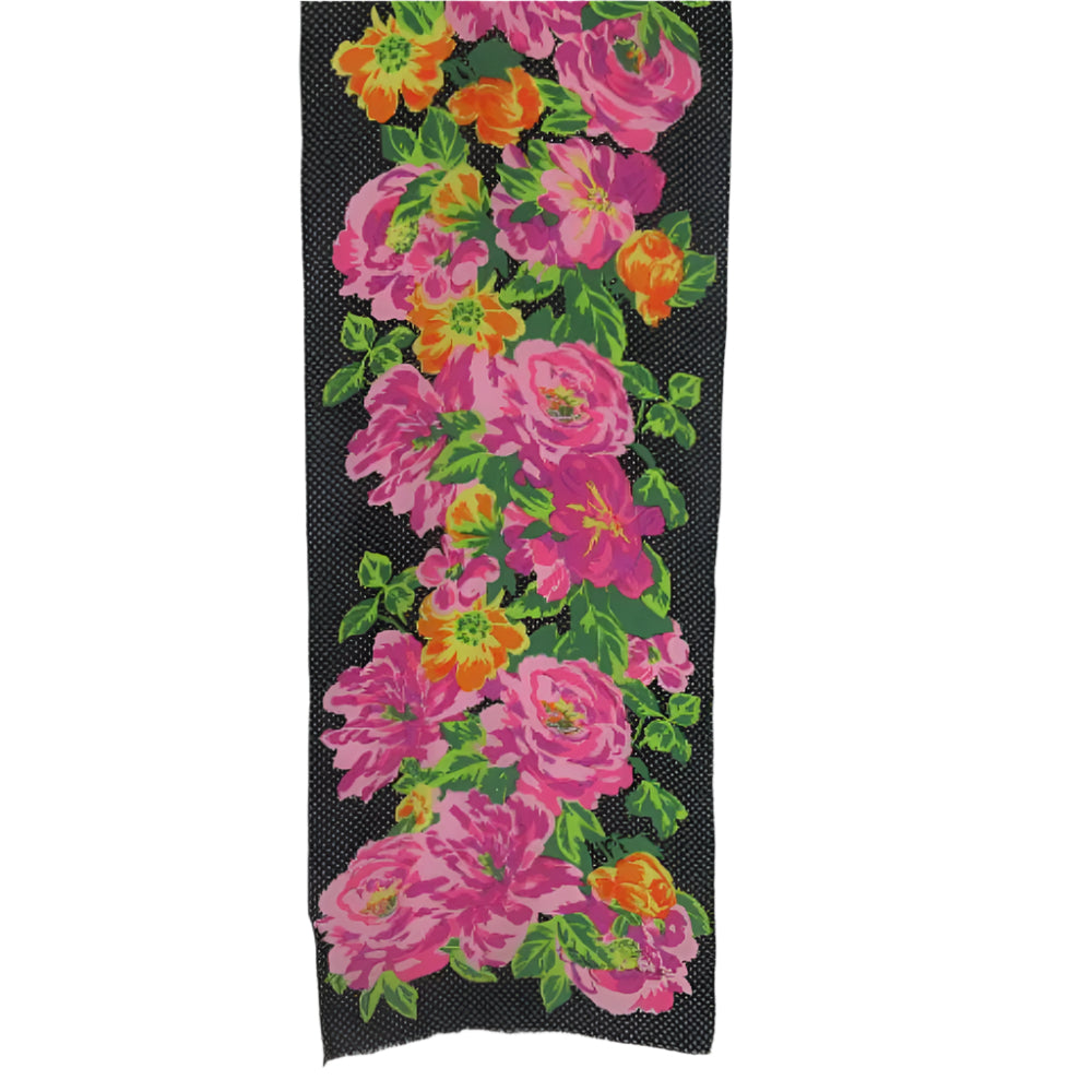 WOW! Oscar de la Renta Floral Polka Dot Silk Scarf - Long - 3308