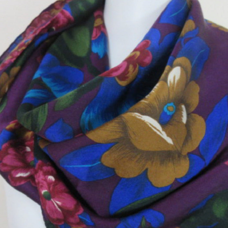 Liz Claiborne Floral Silk Scarf - Square - 3399