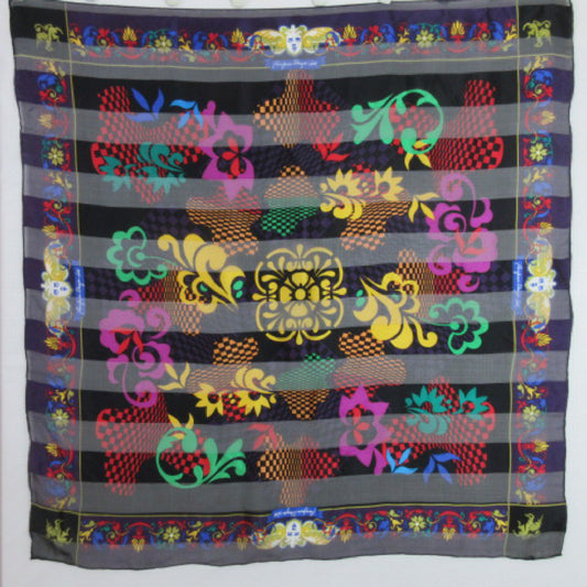 Pangborn Design Art Colorful Silk Scarf - Square - 3406