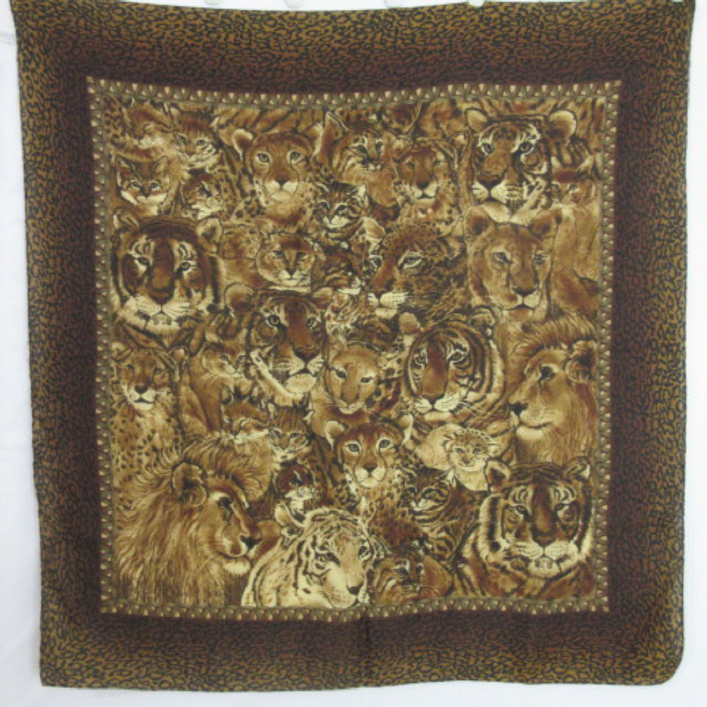 Leopard Tiger Cubs Poly Scarf - Square - 3410