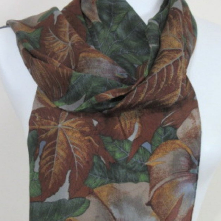 Autumn Liz Claiborne Designer Silk Scarf - Long - 3417