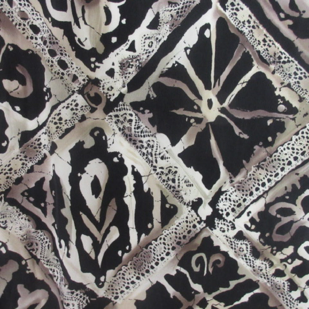 Casca Art Abstract Lace Silk Scarf - Long - 3421