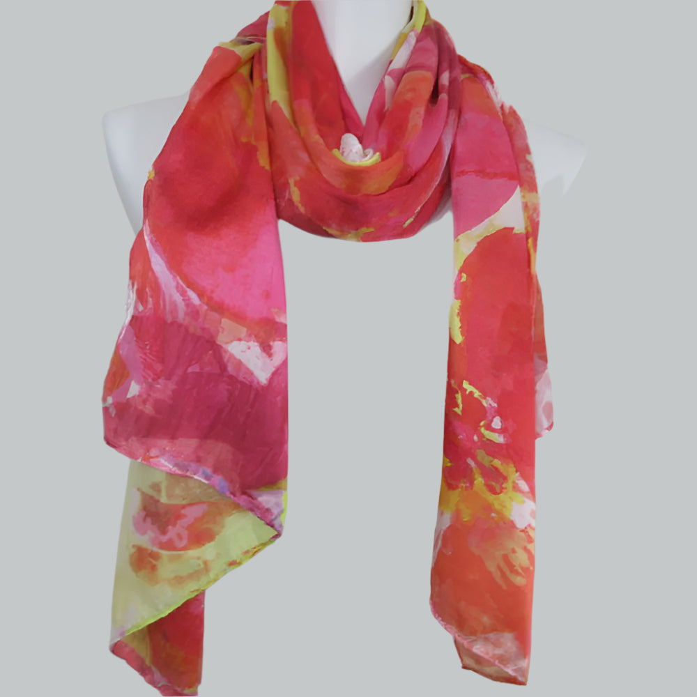 Echo Modern Floral Polyester Scarf - Long - 3425