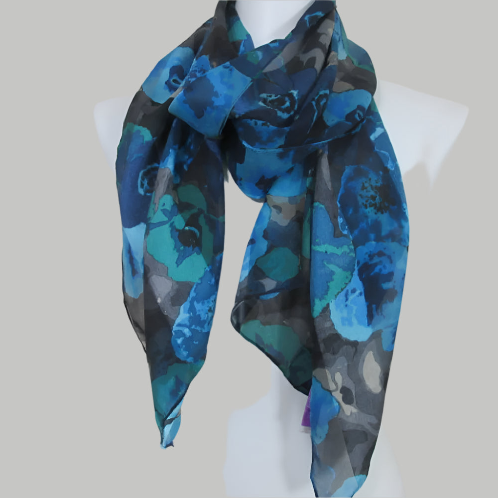 Tanjay Floral Silk Scarf - Long - 3444