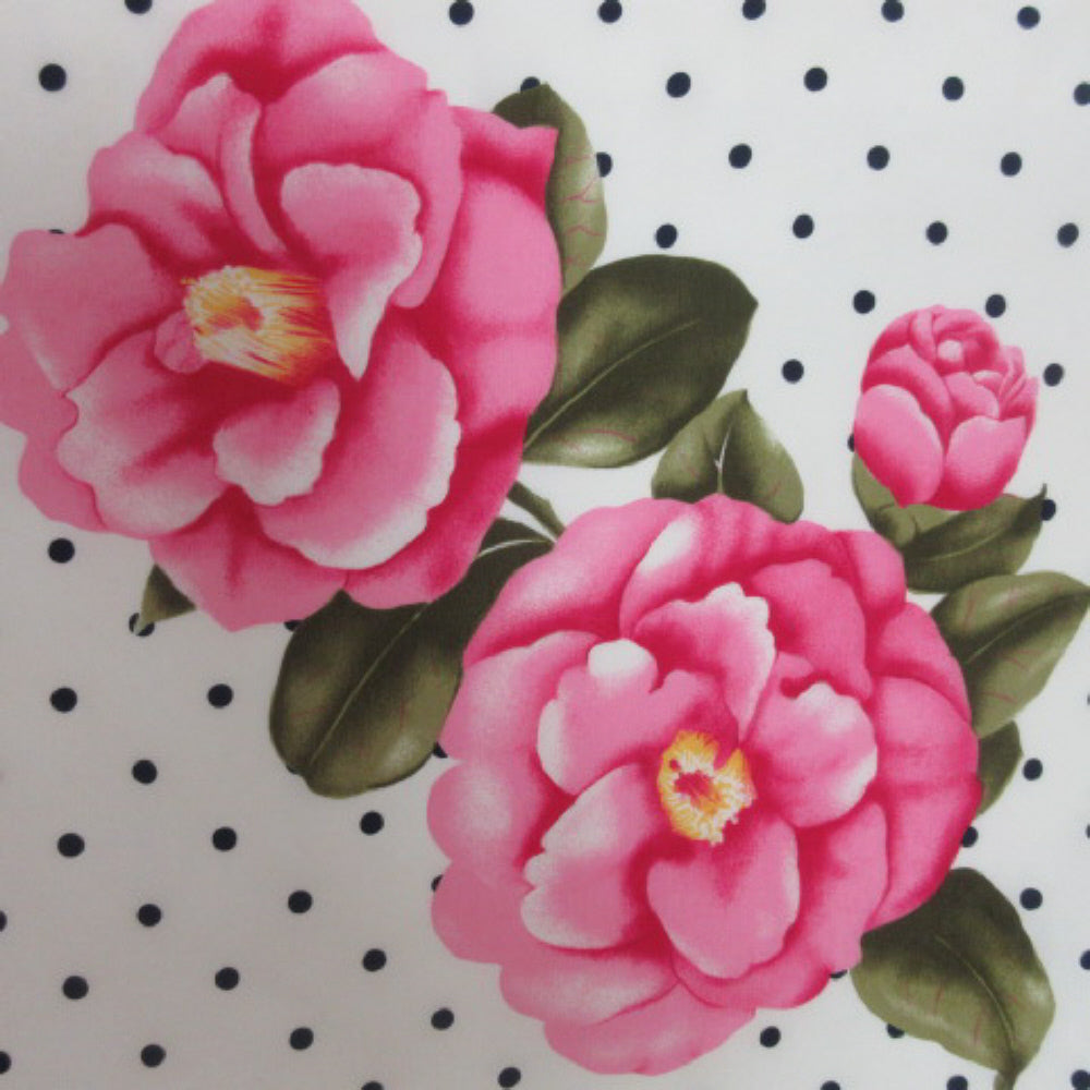 Beautiful Floral Polka Dot Designer Silk Scarf - Square - 3498