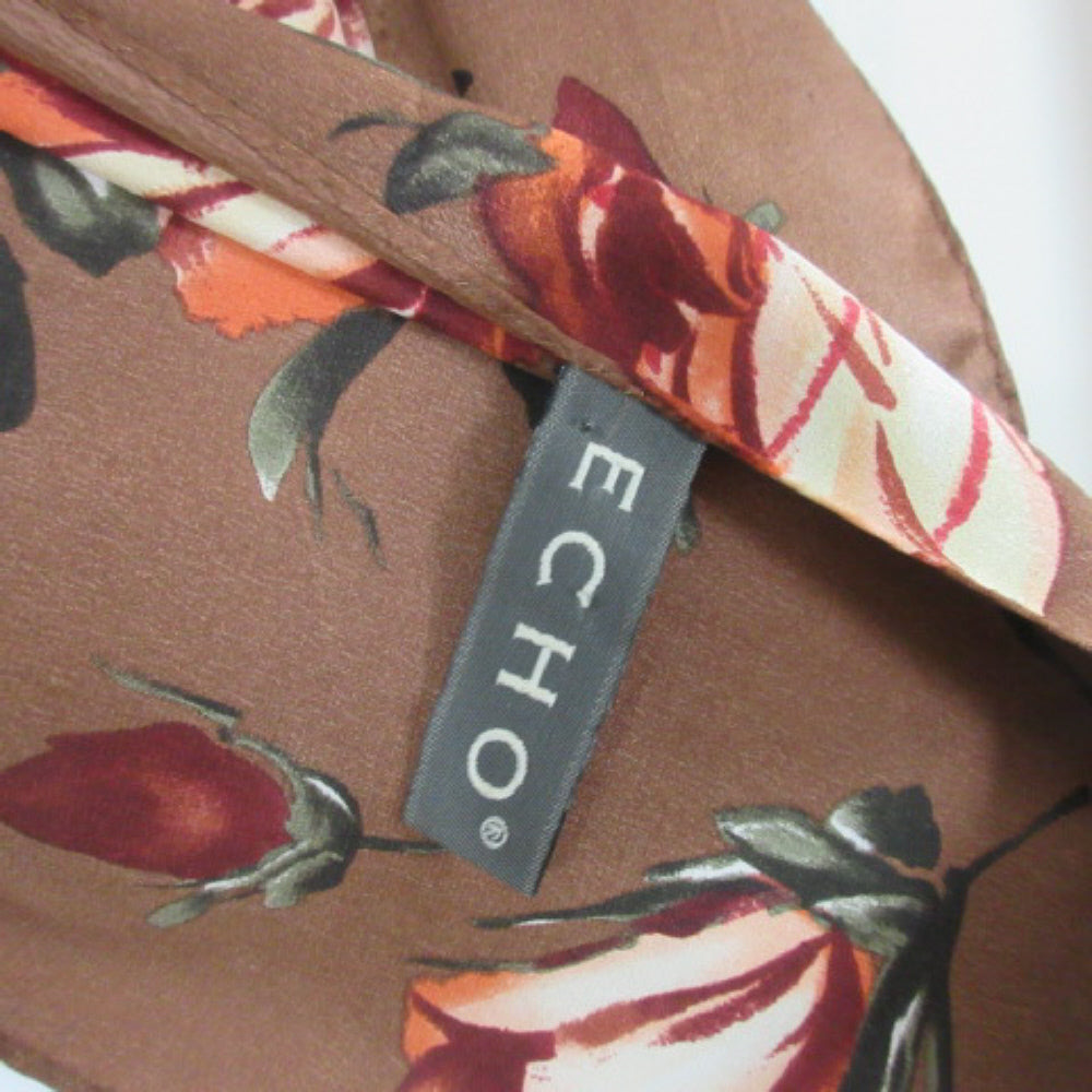 Echo Floral Rose Silk Scarf - Long - 3532