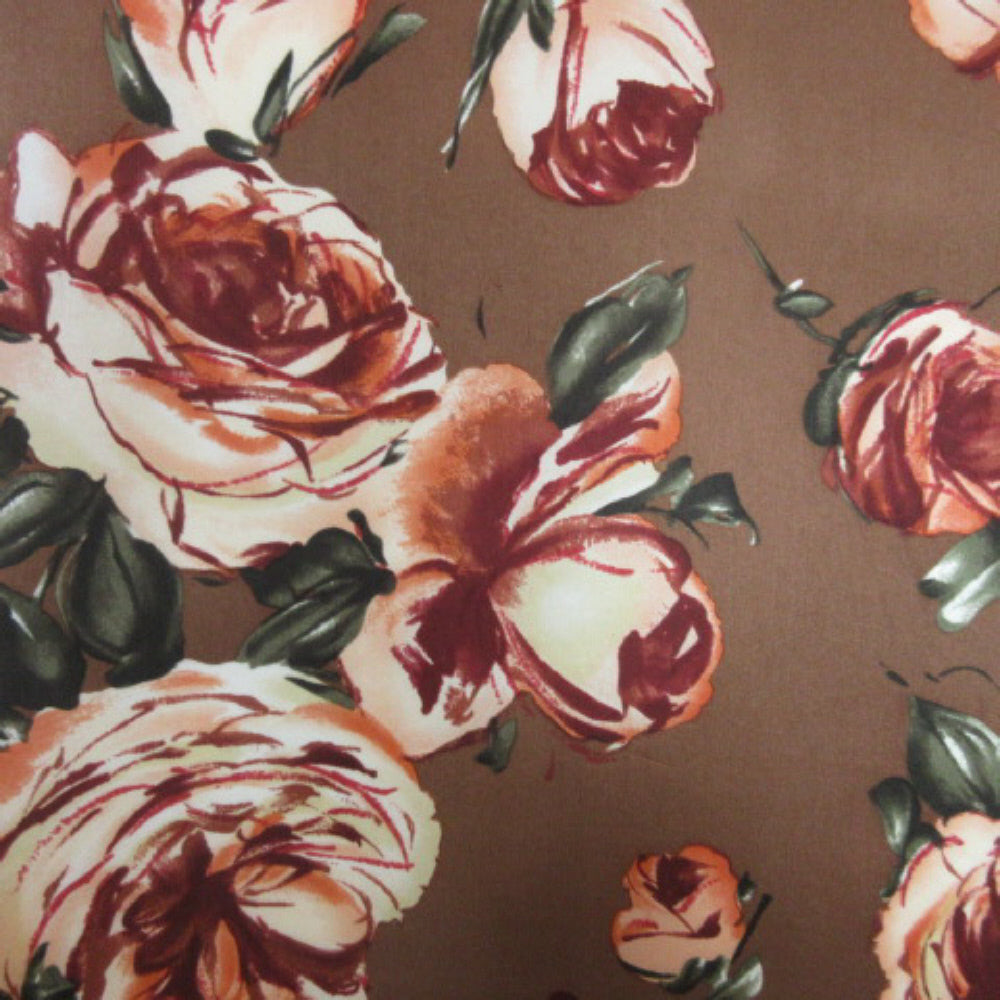 Echo Floral Rose Silk Scarf - Long - 3532