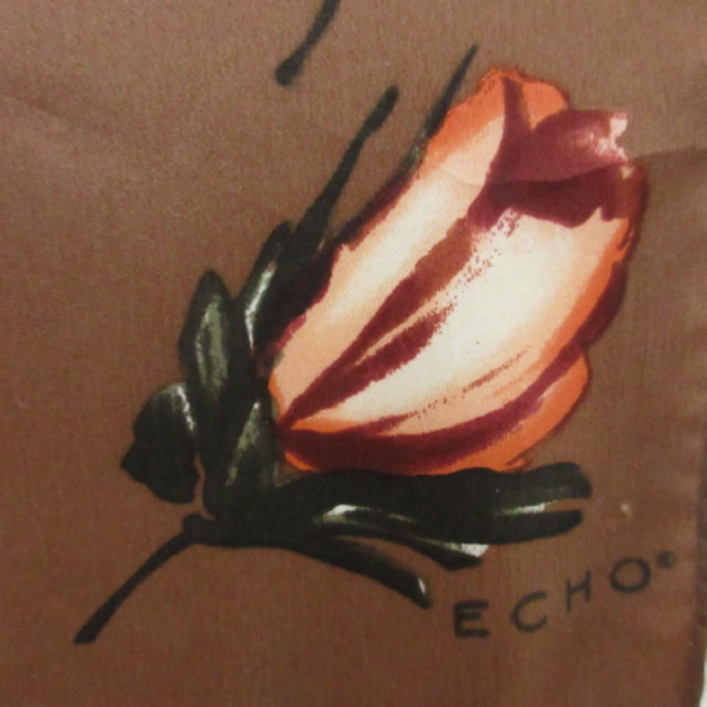 Echo Floral Rose Silk Scarf - Long - 3532