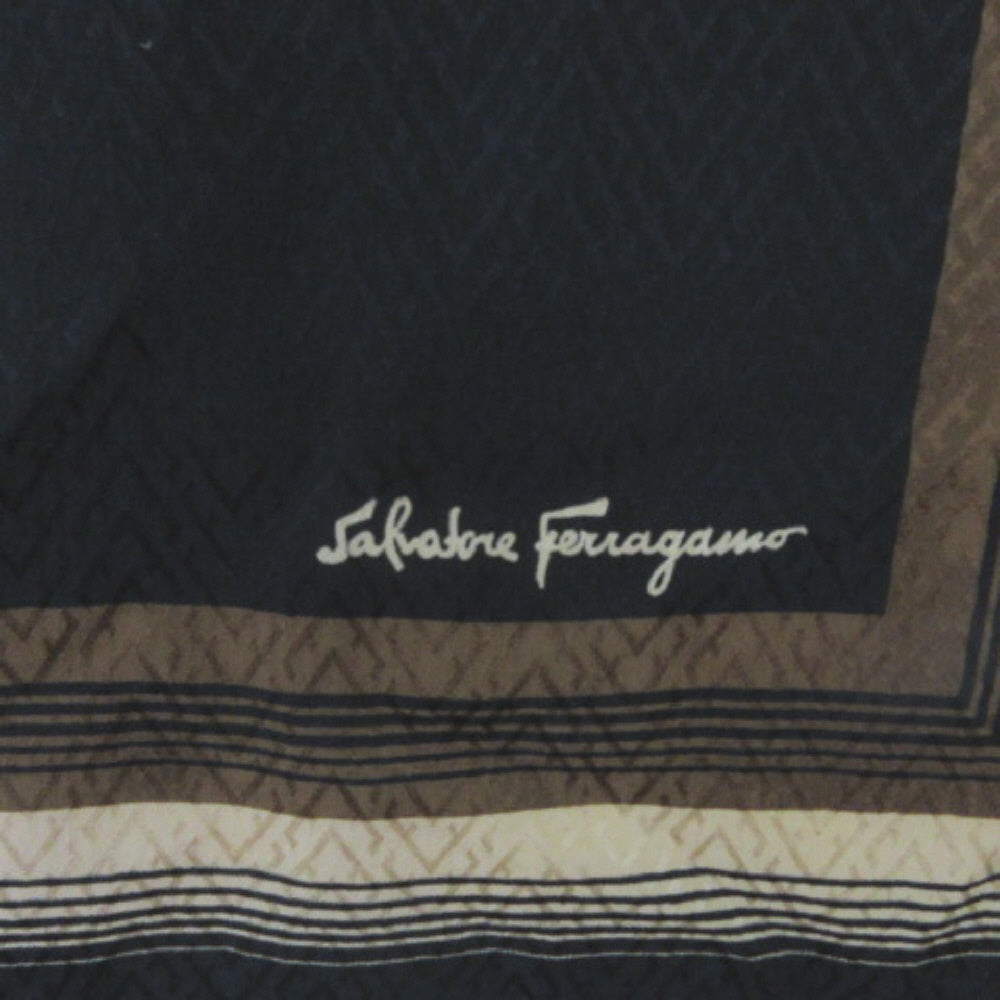 SALVATORE FERRAGAMO 14" x 32" Long Silk Scarf - Chevron - 3550