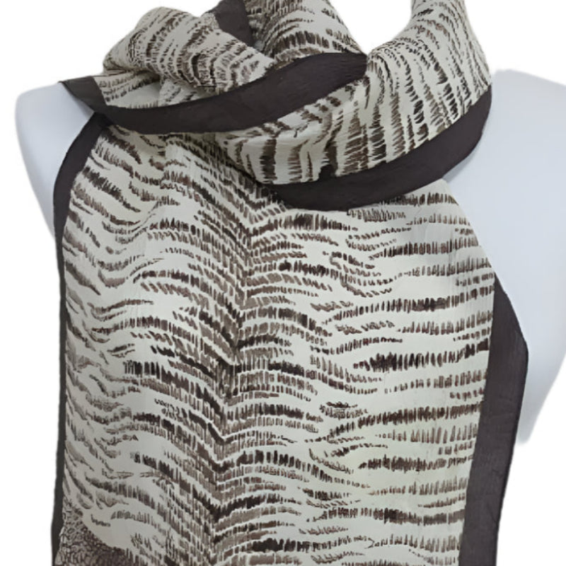 Oscar de la Renta Animal Print Silk Scarf Long - 3564