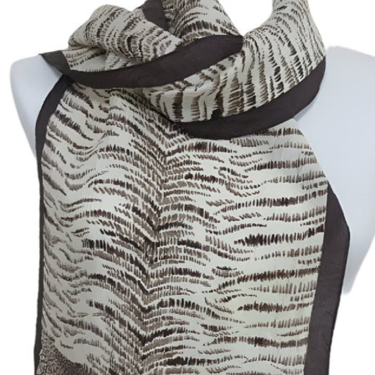 Oscar de la Renta Animal Print Silk Scarf Long - 3564