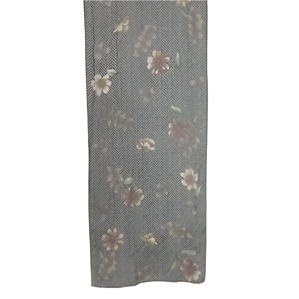Echo Floral Chiffon Silk Scarf - Long - 3570